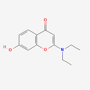 B1239361 2-(Diethylamino)-7-hydroxychromen-4-one CAS No. 63961-71-7