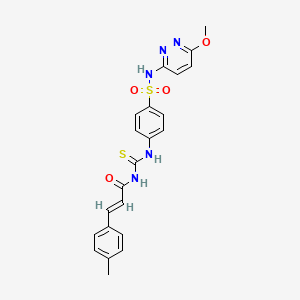 molecular formula C22H21N5O4S2 B1239369 N-(6-甲氧基-吡哒嗪-3-基)-4-[3-(3-对甲苯基-丙烯酰)-硫脲基]-苯磺酰胺 