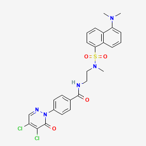 molecular formula C26H25Cl2N5O4S B12393720 4-(4,5-dichloro-6-oxopyridazin-1-yl)-N-[2-[[5-(dimethylamino)naphthalen-1-yl]sulfonyl-methylamino]ethyl]benzamide 