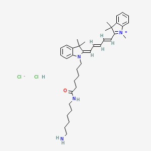 molecular formula C38H54Cl2N4O B12393729 Cyanine5 amine (hydrochloride) 