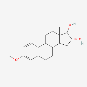 molecular formula C19H26O3 B1239388 (16R)-3-methoxy-13-methyl-6,7,8,9,11,12,14,15,16,17-decahydrocyclopenta[a]phenanthrene-16,17-diol 