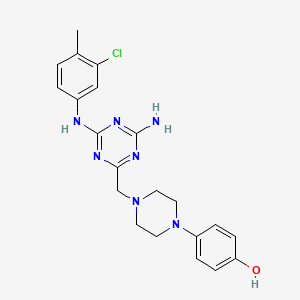 molecular formula C21H24ClN7O B12393915 4-[4-[[4-Amino-6-(3-chloro-4-methylanilino)-1,3,5-triazin-2-yl]methyl]piperazin-1-yl]phenol 