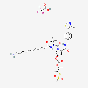 (S,R,S)-AHPC-3-methylbutanyl acetate-methanesulfonothioate-Me-C10-NH2 (TFA)