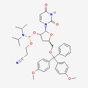 3-[[(2R,5S)-5-[[bis(4-methoxyphenyl)-phenylmethoxy]methyl]-2-(2,4-dioxopyrimidin-1-yl)oxolan-3-yl]oxy-[di(propan-2-yl)amino]phosphanyl]oxypropanenitrile