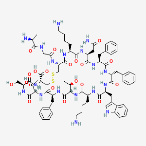 molecular formula C76H104N18O19S2 B12393991 H-Ala-Gly-Cys(1)-Lys-Asn-Phe-D-Phe-Trp-Lys-Thr-Phe-Thr-Ser-Cys(1)-OH 