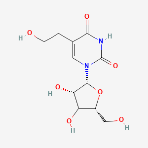 molecular formula C11H16N2O7 B12393997 1-[(2R,3S,5R)-3,4-dihydroxy-5-(hydroxymethyl)oxolan-2-yl]-5-(2-hydroxyethyl)pyrimidine-2,4-dione 