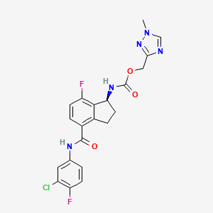 (1-methyl-1H-1,2,4-triazol-3-yl)methyl {(1S)-4-[(3-chloro-4-fluorophenyl)carbamoyl]-7-fluoro-2,3-dihydro-1H-inden-1-yl}carbamate