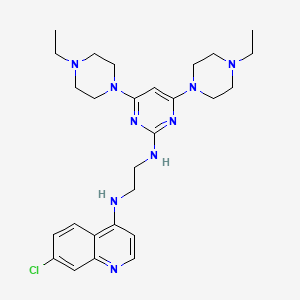 molecular formula C27H38ClN9 B12394015 N'-[4,6-bis(4-ethylpiperazin-1-yl)pyrimidin-2-yl]-N-(7-chloroquinolin-4-yl)ethane-1,2-diamine 