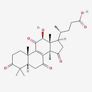 molecular formula C27H36O7 B12394022 (4R)-4-[(5S,10S,12S,13R,14R,17R)-12-hydroxy-4,4,10,13,14-pentamethyl-3,7,11,15-tetraoxo-2,5,6,12,16,17-hexahydro-1H-cyclopenta[a]phenanthren-17-yl]pentanoic acid 