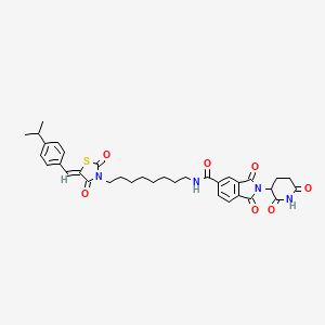 molecular formula C35H38N4O7S B12394105 (Z)-2-(2,6-Dioxopiperidin-3-yl)-N-(8-(5-(4-isopropylbenzylidene)-2,4-dioxothiazolidin-3-yl)octyl)-1,3-dioxoisoindoline-5-carboxamide 