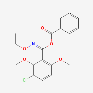 molecular formula C18H18ClNO5 B1239414 (3-Chloro-2,6-dimethoxyphenyl)(ethoxyimino)methyl benzoate CAS No. 29356-13-6