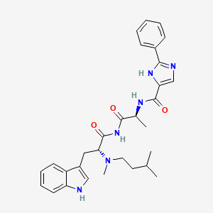 N-[(2S)-1-[[(2R)-3-(1H-indol-3-yl)-2-[methyl(3-methylbutyl)amino]propanoyl]amino]-1-oxopropan-2-yl]-2-phenyl-1H-imidazole-5-carboxamide