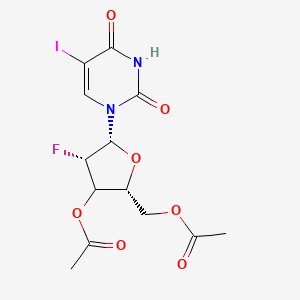 molecular formula C13H14FIN2O7 B12394293 [(2R,4S,5R)-3-acetyloxy-4-fluoro-5-(5-iodo-2,4-dioxopyrimidin-1-yl)oxolan-2-yl]methyl acetate 