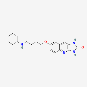 molecular formula C20H26N4O2 B1239433 7-(4-(Cyclohexylamino)butoxy)-1,3-dihydro-2H-imidazo(4,5-b)quinolin-2-one CAS No. 154512-24-0