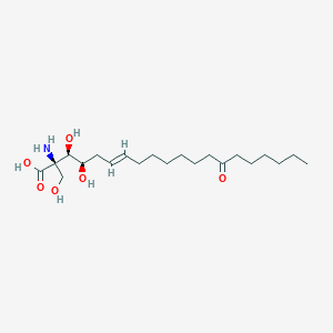 molecular formula C21H39NO6 B1239435 (E)-(2R,3R,4R)-2-Amino-3,4-dihydroxy-2-hydroxymethyl-14-oxoicos-6-enic acid 