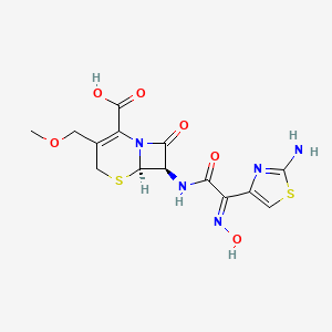 (6R,7R)-7-[[(2E)-2-(2-amino-1,3-thiazol-4-yl)-2-hydroxyiminoacetyl]amino]-3-(methoxymethyl)-8-oxo-5-thia-1-azabicyclo[4.2.0]oct-2-ene-2-carboxylic acid