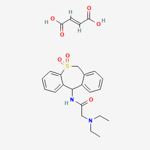 molecular formula C24H28N2O7S B1239447 11-Diethylaminoacetamido-6,11-dihydrodibenzo(b,e)thiepine-5,5-dioxide CAS No. 90405-01-9