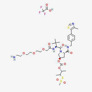 (S,R,S)-AHPC-3-methylbutanyl acetate-methanesulfonothioate-PEG3-NH2 TFA