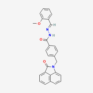 molecular formula C27H21N3O3 B1239450 N-[(E)-(2-methoxyphenyl)methylideneamino]-4-[(2-oxobenzo[cd]indol-1-yl)methyl]benzamide 