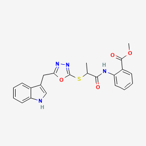 molecular formula C22H20N4O4S B12394505 methyl 2-[2-[[5-(1H-indol-3-ylmethyl)-1,3,4-oxadiazol-2-yl]sulfanyl]propanoylamino]benzoate 