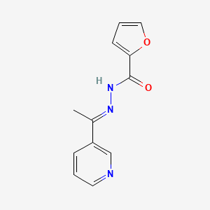 molecular formula C12H11N3O2 B1239455 N-[(E)-1-pyridin-3-ylethylideneamino]furan-2-carboxamide 
