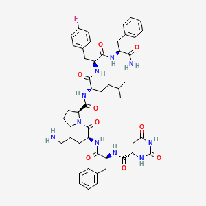 molecular formula C49H63FN10O9 B12394651 For(1)-Asn(1)-Phe-Orn-Pro-hLeu-Phe(4-F)-Phe-NH2 