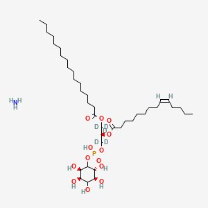 molecular formula C40H78NO13P B12394790 azane;[(2R)-1,1,2,3,3-pentadeuterio-3-[hydroxy-[(2R,3R,5S,6R)-2,3,4,5,6-pentahydroxycyclohexyl]oxyphosphoryl]oxy-2-[(Z)-tetradec-9-enoyl]oxypropyl] heptadecanoate 