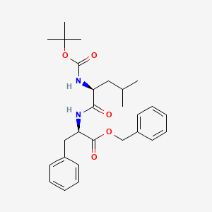 D-Phenylalanine, N-[N-[(1,1-dimethylethoxy)carbonyl]-L-leucyl]-, phenylmethyl ester