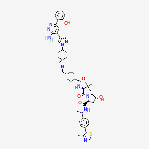 molecular formula C52H66N10O5S B12394814 (2S,4R)-1-((S)-2-((1r,4S)-4-((7-(4-(3-Amino-6-(2-hydroxyphenyl)pyridazin-4-yl)-1H-pyrazol-1-yl)-2-azaspiro[3.5]nonan-2-yl)methyl)cyclohexane-1-carboxamido)-3,3-dimethylbutanoyl)-4-hydroxy-N-((S)-1-(4-(4-methylthiazol-5-yl)phenyl)ethyl)pyrrolidine-2-carboxamide 