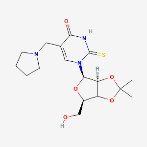 1-[(3aS,4R,6R)-6-(hydroxymethyl)-2,2-dimethyl-3a,4,6,6a-tetrahydrofuro[3,4-d][1,3]dioxol-4-yl]-5-(pyrrolidin-1-ylmethyl)-2-sulfanylidenepyrimidin-4-one