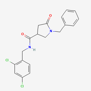 1-benzyl-N-[(2,4-dichlorophenyl)methyl]-5-oxopyrrolidine-3-carboxamide