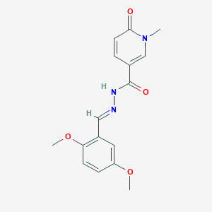 N-[(E)-(2,5-dimethoxyphenyl)methylideneamino]-1-methyl-6-oxopyridine-3-carboxamide