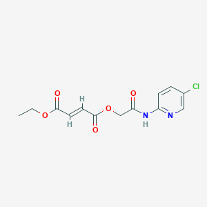 molecular formula C13H13ClN2O5 B1239500 4-O-[2-[(5-chloropyridin-2-yl)amino]-2-oxoethyl] 1-O-ethyl (E)-but-2-enedioate 