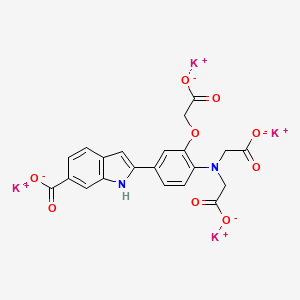 molecular formula C21H14K4N2O9 B12395005 tetrapotassium;2-[4-[bis(carboxylatomethyl)amino]-3-(carboxylatomethoxy)phenyl]-1H-indole-6-carboxylate 