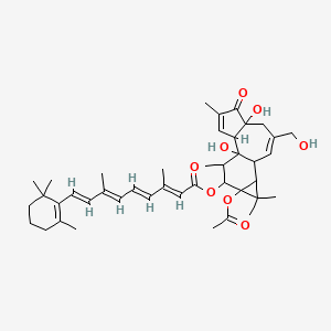 molecular formula C42H56O8 B1239501 Phorbol-12-retinoate-13-acetate 