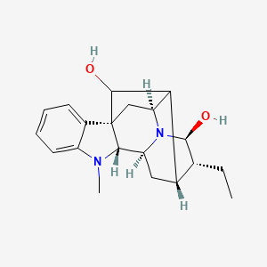 molecular formula C20H26N2O2 B1239502 (1R,9R,10S,12R,13R,14S,16S,18R)-13-乙基-8-甲基-8,15-二氮杂六环[14.2.1.01,9.02,7.010,15.012,17]十九烷-2,4,6-三烯-14,18-二醇 