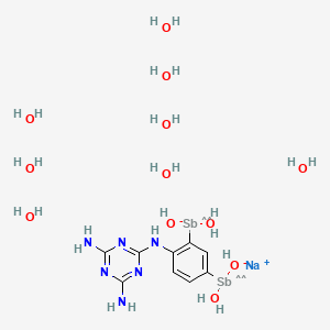 4-(2,4-Diamino-1,3,5-triazin-6-ylamino)phenylstibonate octahydrate monosodium