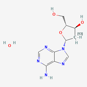 molecular formula C10H15N5O4 B12395060 (2R,3S,5R)-5-(6-aminopurin-9-yl)-2-(hydroxymethyl)(413C)oxolan-3-ol;hydrate 