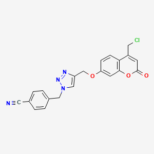 4-[[4-[[4-(chloromethyl)-2-oxochromen-7-yl]oxymethyl]triazol-1-yl]methyl]benzonitrile