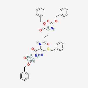 molecular formula C39H41N3O8S B12395142 N-Cbz-O-Bzl-L-Glu-S-Bzl-L-Cys-Gly-OBzl-13C2,15N 