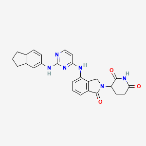 molecular formula C26H24N6O3 B12395191 3-[7-[[2-(2,3-dihydro-1H-inden-5-ylamino)pyrimidin-4-yl]amino]-3-oxo-1H-isoindol-2-yl]piperidine-2,6-dione 