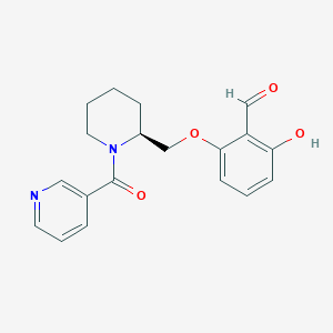 2-hydroxy-6-[[(2S)-1-(pyridine-3-carbonyl)piperidin-2-yl]methoxy]benzaldehyde