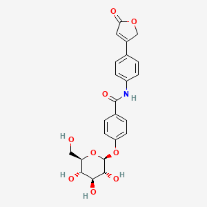 molecular formula C23H23NO9 B1239531 N-(4-(2,5-Dihydro-5-oxo-3-furanyl)phenyl)-4-(beta-D-glucopyranosyloxy)benzamide CAS No. 58789-94-9