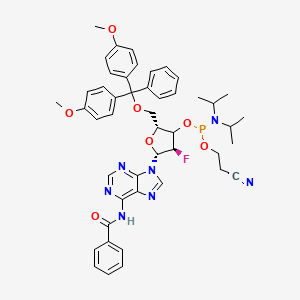 N-[9-[(2R,3R,5R)-5-[[bis(4-methoxyphenyl)-phenylmethoxy]methyl]-4-[2-cyanoethoxy-[di(propan-2-yl)amino]phosphanyl]oxy-3-fluorooxolan-2-yl]purin-6-yl]benzamide