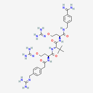 (2S)-N-[(2S)-1-[(4-carbamimidoylphenyl)methylamino]-4-(diaminomethylideneamino)oxy-1-oxobutan-2-yl]-2-[[(2S)-2-[[2-[4-[(diaminomethylideneamino)methyl]phenyl]acetyl]amino]-4-(diaminomethylideneamino)oxybutanoyl]amino]-3,3-dimethylbutanamide