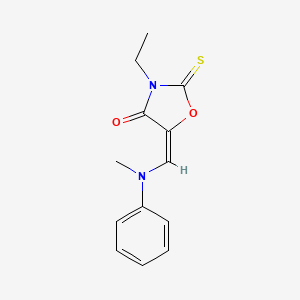 molecular formula C13H14N2O2S B1239536 (5E)-3-ethyl-5-[(N-methylanilino)methylidene]-2-sulfanylidene-1,3-oxazolidin-4-one 