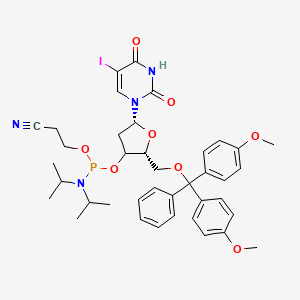 3-[[(2R,5R)-2-[[bis(4-methoxyphenyl)-phenylmethoxy]methyl]-5-(5-iodo-2,4-dioxopyrimidin-1-yl)oxolan-3-yl]oxy-[di(propan-2-yl)amino]phosphanyl]oxypropanenitrile