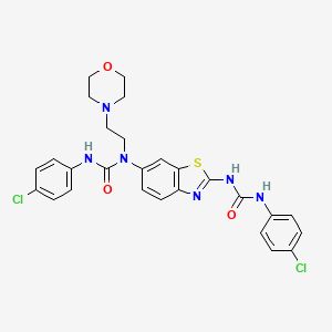 3-(4-chlorophenyl)-1-[2-[(4-chlorophenyl)carbamoylamino]-1,3-benzothiazol-6-yl]-1-(2-morpholin-4-ylethyl)urea