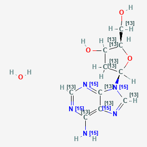 molecular formula C10H15N5O4 B12395479 2'-Deoxyadenosine monohydrate-13C10,15N5 (hydrate) 