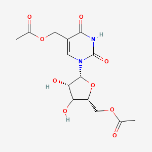 molecular formula C14H18N2O9 B12395481 [(2R,4S,5R)-5-[5-(acetyloxymethyl)-2,4-dioxopyrimidin-1-yl]-3,4-dihydroxyoxolan-2-yl]methyl acetate 